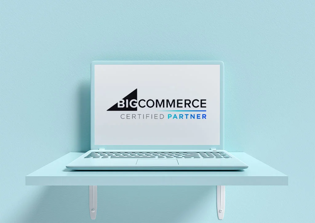 Certified Partner Bigcommerce-Blue Laptop Mockup