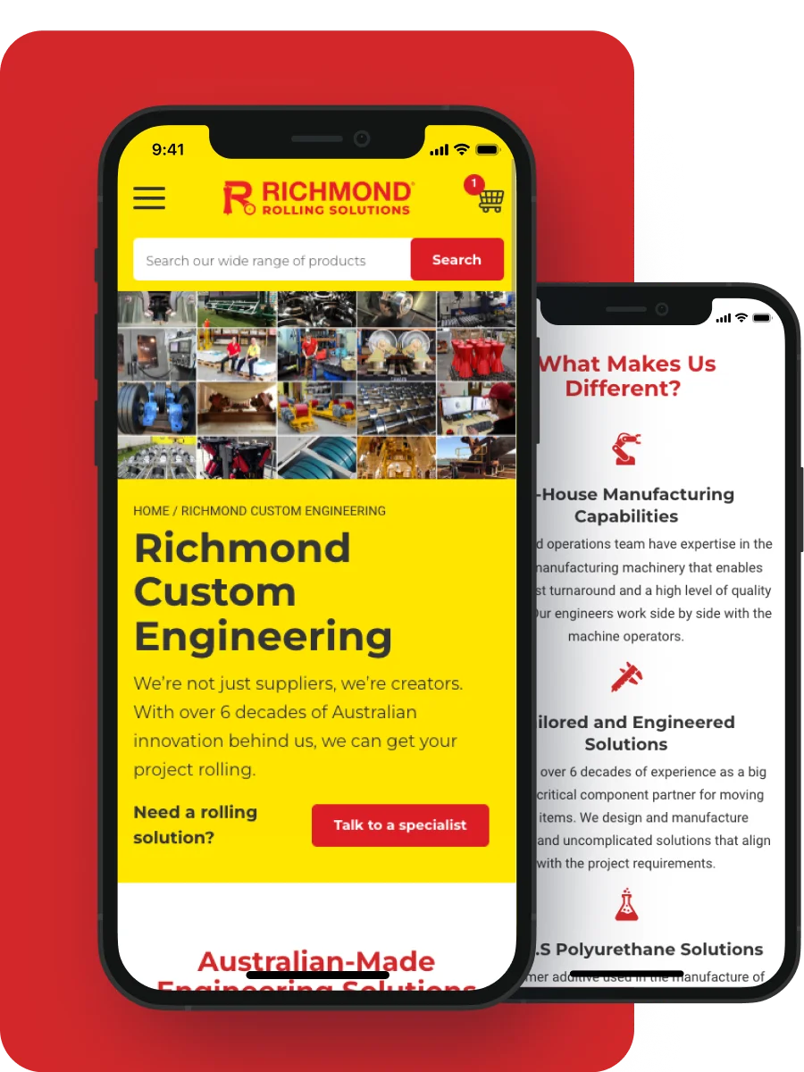 Richmond Website Development on Phone Display