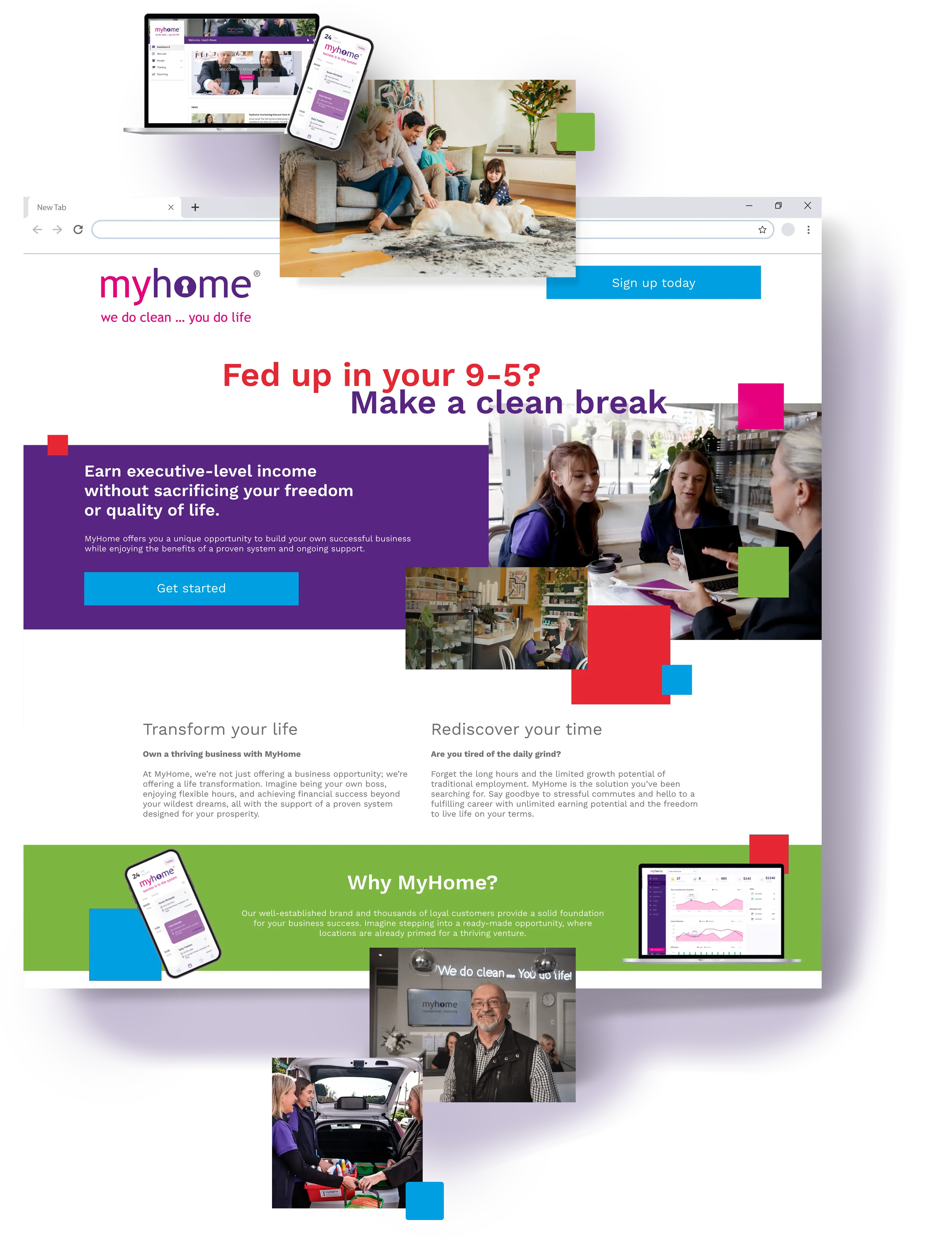 The MyHome landing page designed by Emote digital